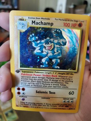 1999 Pokemon Game Card 1st Edition 8 8/102 Machamp - Holo