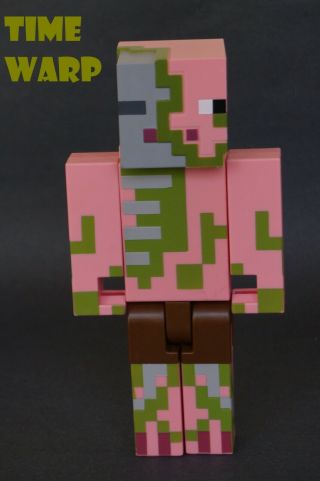Minecraft Zombie Pigman 8.  5 " Tall Pink & Green Action Figure