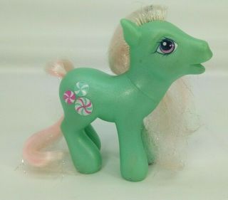 My Little Pony G3 Mlp Minty Green W Pink Tinsel Hair,  Peppermints Cutie Mark