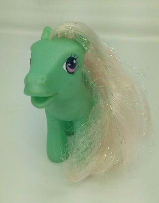 My Little Pony G3 MLP Minty green w pink tinsel hair,  peppermints cutie mark 2