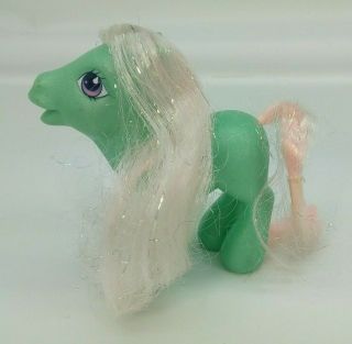 My Little Pony G3 MLP Minty green w pink tinsel hair,  peppermints cutie mark 3