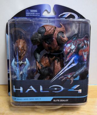 Halo 4 Series 1 Mcfarlane Elite Zealot Energy Sword Action Figure - On Card