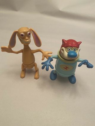 The Red & Stimpy Show Ren And Stimpy Space Madness Figures Set - Rare