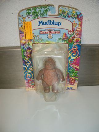 Vintage World Of Teddy Ruxpin Mudblup Figure Toy 1986 On Card Wow