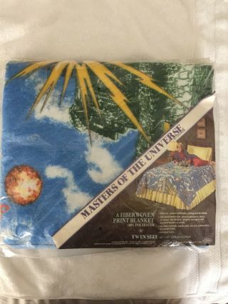 1983 Masters Of The Universe Motu Twin Size Blanket He - Man Skeletor Nos