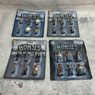 Homies 2001 4 Series 2 Figure Set 6 Pack Blister Carded Rare Gonzalez