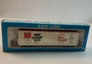 Vintage Life Like HO Scale Campbell Soup M ' m M ' m Good White Train Box Car 8433 3