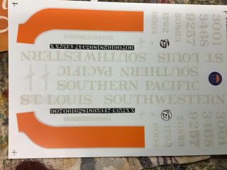 Microscale “o” Scale 48 - 18 Southern Pacific Stlsw Daylight Diesel Decals E & F’s