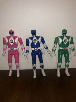 1983 Bandai Mighty Morphin Blue/pink/green Power Rangers Action Figure