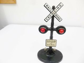 Vintage Marx Lighted Railroad Crossing Stop On Signal 1950s V.  G.
