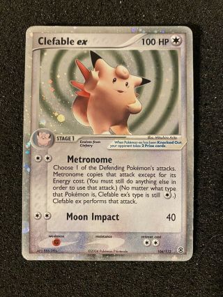 Pokémon Card (ex) Ultra Rare Clefable Ex 106/112 Ex Firered & Leafgreen
