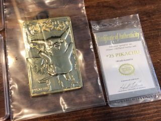 Pokemon 1999 Pikachu Gold Metal Plated Trading Card Burger King Nintendo Rare