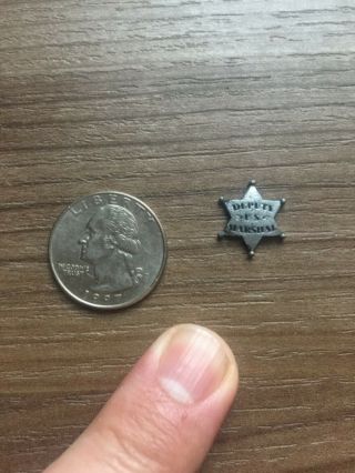 3 Miniature 1/6 Scale Us Deputy Marshal Silver Star Badge John Wayne True Grit