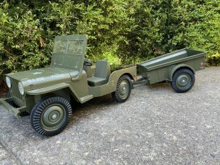 Vintage 12” Gi Joe Action Figure With Jeep,  Trailer,  And Accessories