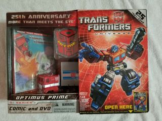 Transformers Universe 25th Anniversary Optimus Prime G1 Series Comic & Dvd
