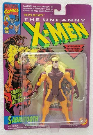 X - Men Sabretooth 2nd Release With Snarl & Swipe Action And Marvel Trading Card