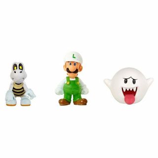 Nintendo Mario Bros U Micro Figure (3 - Pack : Fire Luigi/dry Bones/boo)