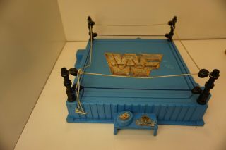 Wwf Hasbro Blue Wrestling Figure Ring 90’s Wwe Vtg Retro