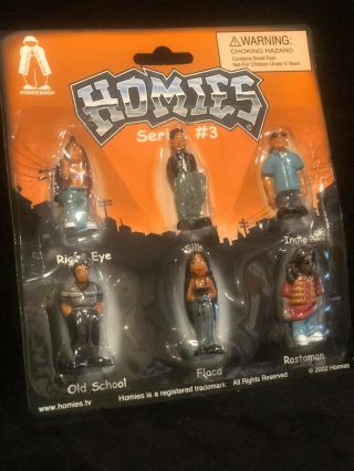 Homies Series 3 Rare Complete Set Of 6 Collectible Mini Figures 2002