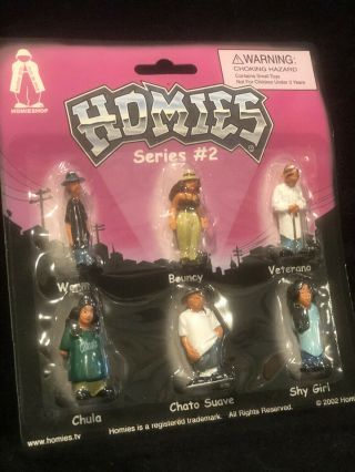 Homies Series 2 Rare Complete Set Of 6 Collectible Mini Figures 2002