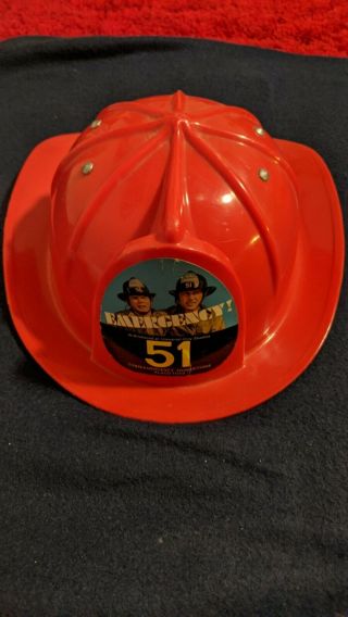 Vintage 1975 Emergency 51 Universal City Studios Tv Show Placo Child Fire Helmet