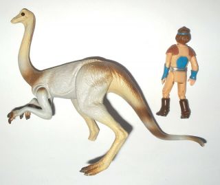 1987 Vintage Dino Riders STRUTHIOMIMUS dinosaur & NIMBUS figure Tyco - Boken leg 2