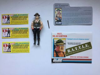 Vintage Gi Joe Arah 1986 Sgt.  Slaughter (v1) Mail Away 100 Complete W/ File Card