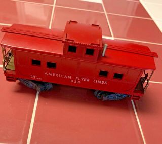 Vintage A.  C.  Gilbert Co.  American Flyer Lines 938 Caboose,  Red.  S Scale