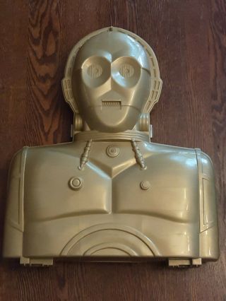 Vtg Star Wars Gold C3po Action Figure Hasbro 2004 Plastic Carrying Storage Case