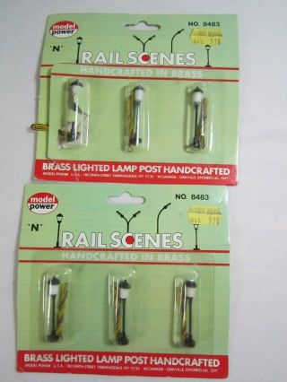 N Scale Model Power 8483,  Brass Lighted Lamp Post Handcrafted -