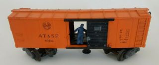 Lionel Model Railroad Car: Santa Fe Box Car No.  63132 With Figure E