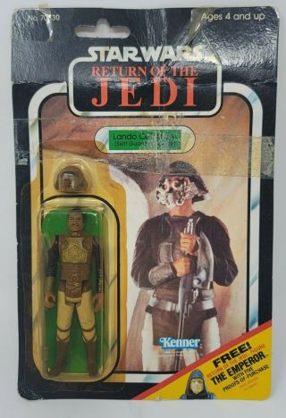 Vintage 1983 Kenner Star Wars Rotj - Lando Calrissian - - Skiff Guard 65 Back Moc