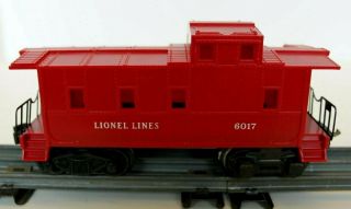 Lionel Vintage Post - War Bright Red No.  6017 Lionel Lines O/o27 Caboose