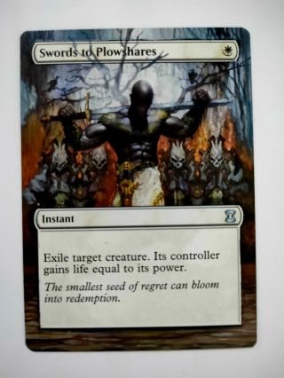 Swords To Plowshares Eternal Masters Mtg Magic Hand Painted Altered Extended Art