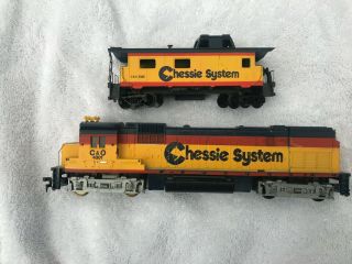 Tyco 4301 C&o Chessie System Diesel And 3322 Caboose