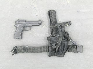 1/6 Scale Toy Sully Custom - Black M9 Beretta W/black Drop Leg Holster