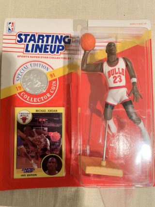 Michael Jordan 1991 Kenner Starting Lineup Nba Action Figure Dunking Pose