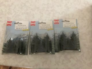 3 Packs Busch Fichten Spruce Trees 2 - Ho/n/tt 6132 & Ho/n/tt 6131