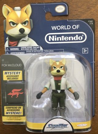 Jakks Pacific Mario Star Fox World Of Nintendo 4 " Fox Mccloud Figure
