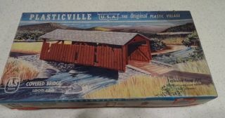 Bachmann Plasticville Usa " Covered Bridge " Model Kit " O - S " Gauge Orig Box