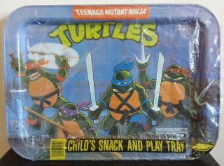 Marshallan 1988 Teenage Mutant Ninja Turtles Metal Tv Dinner Tray Table Mirage
