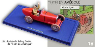 VOITURE CAR TINTIN ATLAS N°54 LE BOLIDE DE BOBBY SMILES BOITE,  CERTIFICAT 2