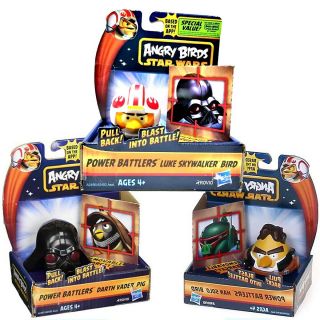 Star Wars & Angry Birds Power Battlers Han Solo,  Luke Skywalker,  Darth Vader Set