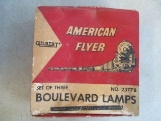 American Flyer Set Of Three Boulevard Lamps No.  23778 Gilbert