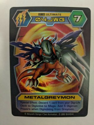 Digimon D - Tector Card Metalgreymon Dt - 16 Ultimate 1st Edition Holo Nm/lp