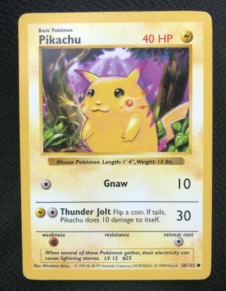 Pokemon Pikachu,  Red Cheeks - 58/102 - Misprint (shadowless)