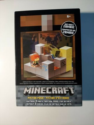 Mattel - Minecraft " Piston Push " Environment Set W/ Mini Figure