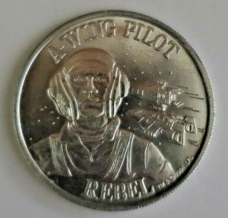 Vintage 1984 Star Wars Potf Power Of The Force A - Wing Rebel Pilot Coin Last 17