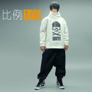 1/6 Scale Soldier Crowtoys White Hoodie Model For 12 " Action Figure Doll Toys