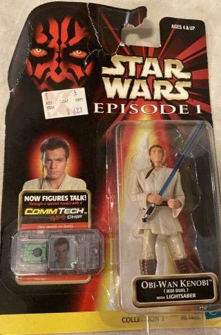 Obi - Wan Kenobi Jedi Duel Action Figure Star Wars Episode I Tpm Hasbro 1998 1